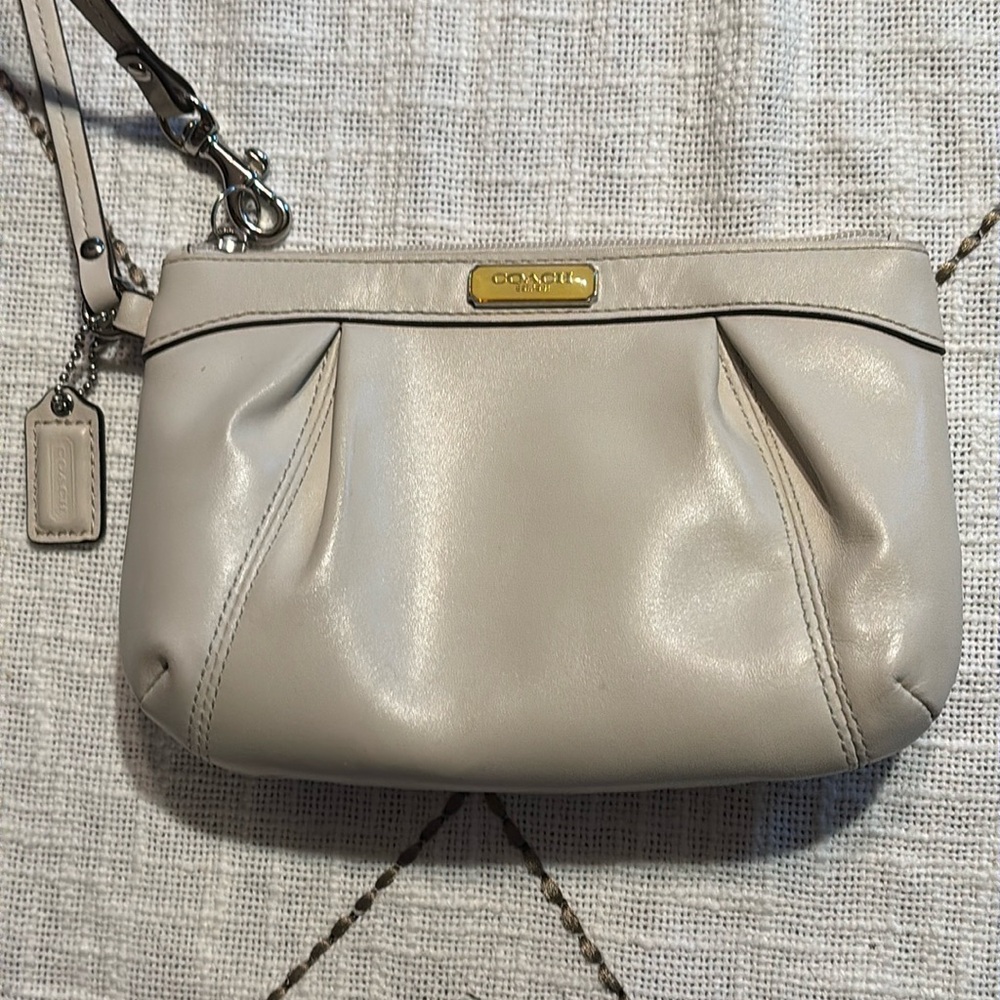 Coach Cream Wristlet Clutch